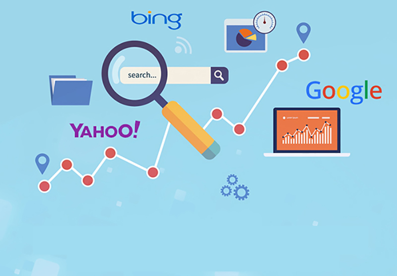 Yahoo bing. SEO vs PPC. Search engine rankings.